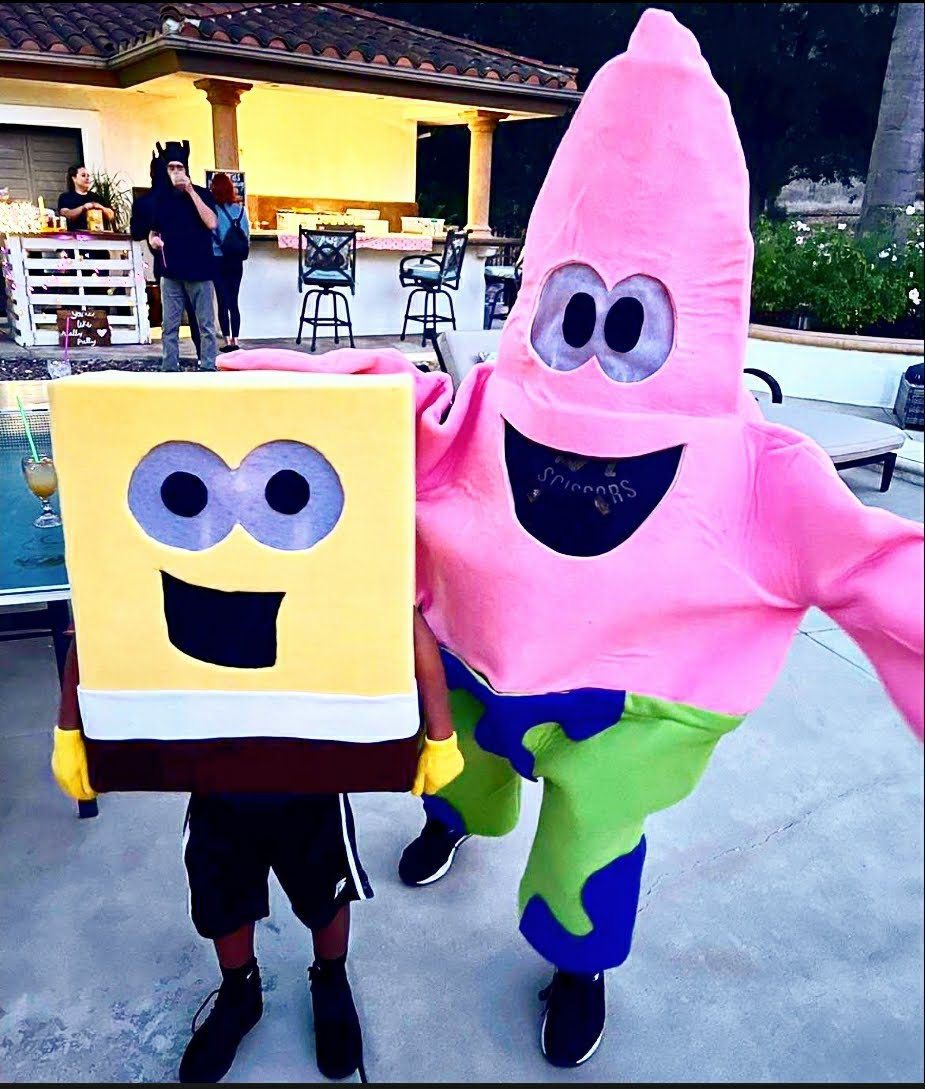 Homemade SpongeBob and Patrick costumes