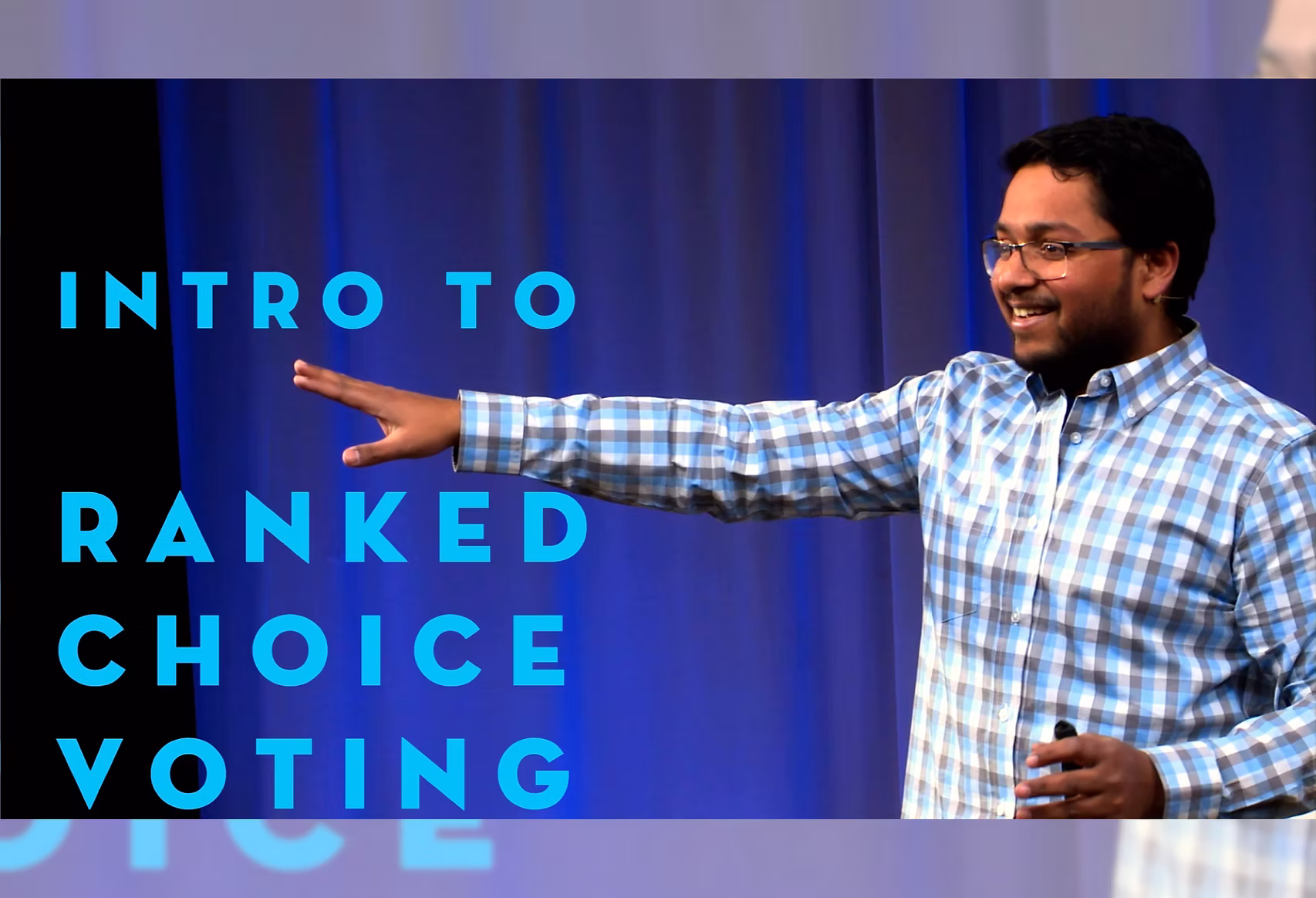 Joel giving a talk on Ranked Choice Voting